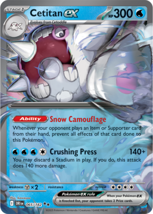 Pokémon TCG Cetitan ex – DRI 065/182 Double Rare Holo – EN