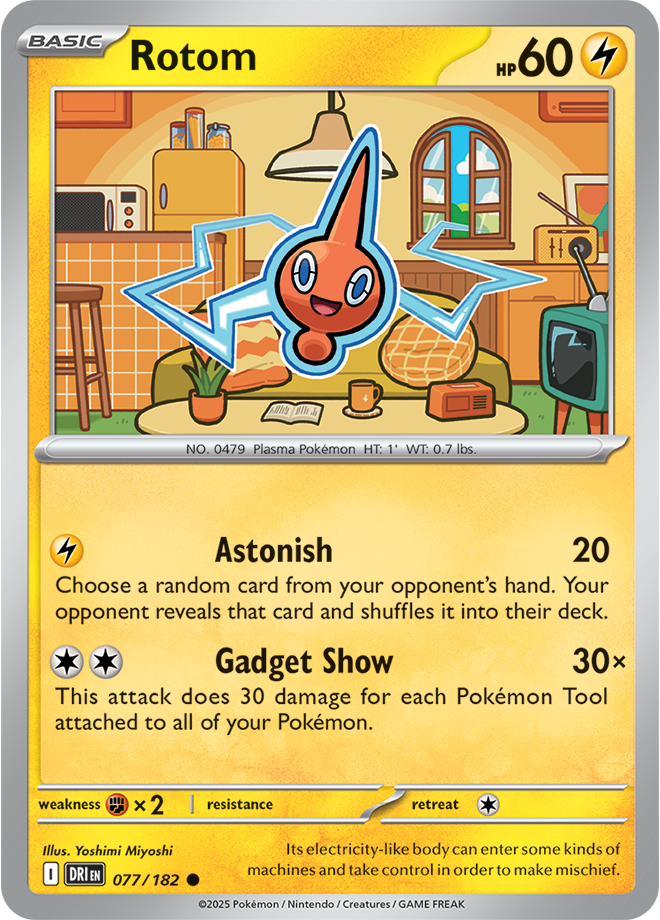 Pokémon TCG Rotom – DRI 077/182 Common Reverse Holofoil – EN