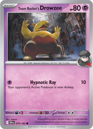 Pokémon TCG Team Rocket's Drowzee – DRI 079/182 Common Reverse Holofoil – EN