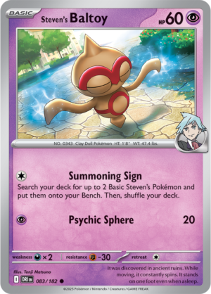 Pokémon TCG Steven's Baltoy – DRI 083/182 Common Reverse Holofoil – EN