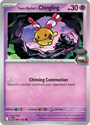 Pokémon TCG Team Rocket's Chingling – DRI 085/182 Common Reverse Holofoil – EN