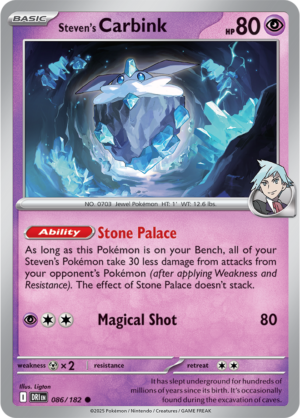 Pokémon TCG Steven's Carbink – DRI 086/182 Common Reverse Holofoil – EN