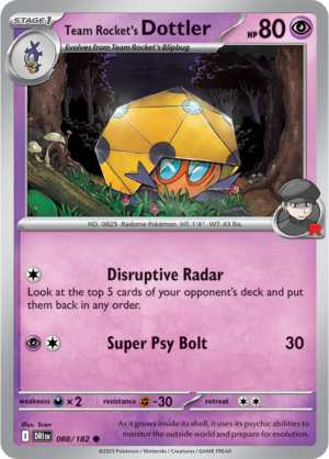 Pokémon TCG Team Rocket's Dottler – DRI 088/182 Common Reverse Holofoil – EN