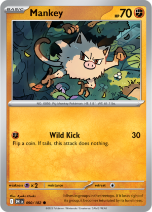 Pokémon TCG Mankey – DRI 090/182 Common Reverse Holofoil – EN