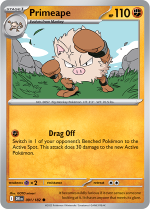 Pokémon TCG Primeape – DRI 091/182 Common Reverse Holofoil – EN
