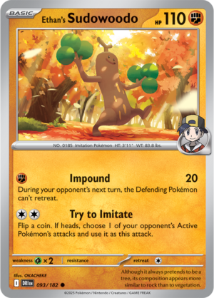 Pokémon TCG Ethan's Sudowoodo – DRI 093/182 Common Reverse Holofoil – EN