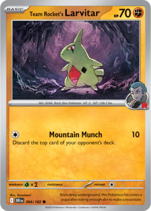 Pokémon TCG Team Rocket's Larvitar – DRI 094/182 Common Reverse Holofoil – EN