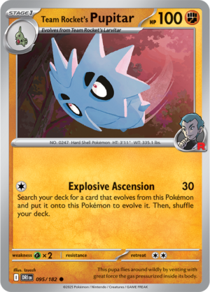 Pokémon TCG Team Rocket's Pupitar – DRI 095/182 Common Reverse Holofoil – EN