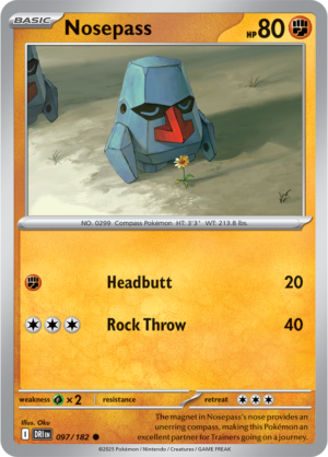 Pokémon TCG Nosepass – DRI 097/182 Common Reverse Holofoil – EN