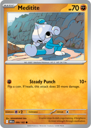 Pokémon TCG Meditite – DRI 099/182 Common Reverse Holofoil – EN