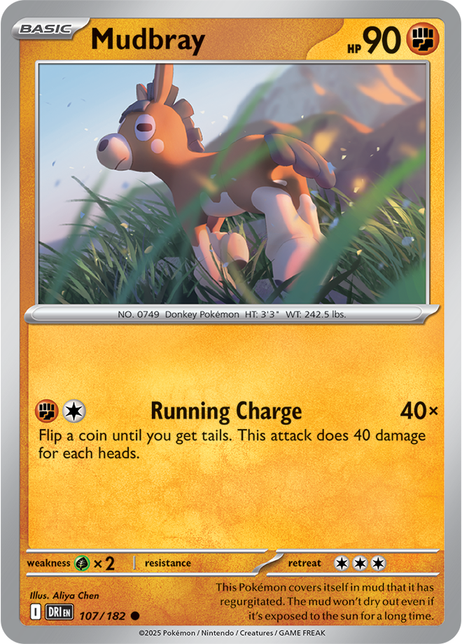 Pokémon TCG Mudbray – DRI 107/182 Common Reverse Holofoil – EN