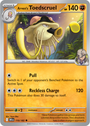 Pokémon TCG Arven's Toedscruel – DRI 110/182 Uncommon Reverse Holofoil – EN