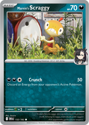 Pokémon TCG Marnie's Scraggy – DRI 132/182 Common Reverse Holofoil – EN