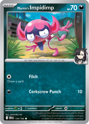 Pokémon TCG Marnie's Impidimp – DRI 134/182 Common Reverse Holofoil – EN