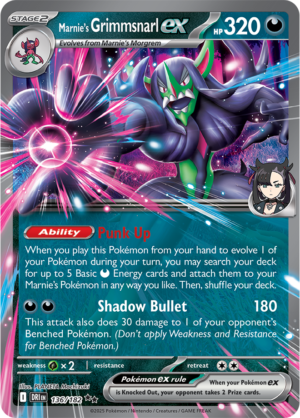Pokémon TCG Marnie's Grimmsnarl ex – DRI 136/182 Double Rare Holo – EN