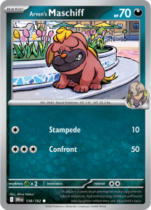 Pokémon TCG Arven's Maschiff – DRI 138/182 Common Reverse Holofoil – EN