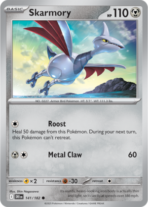 Pokémon TCG Skarmory – DRI 141/182 Common Reverse Holofoil – EN