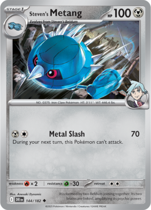 Pokémon TCG Steven's Metang – DRI 144/182 Uncommon Reverse Holofoil – EN