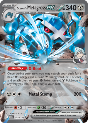 Pokémon TCG Steven's Metagross ex – DRI 145/182 Double Rare Holo – EN