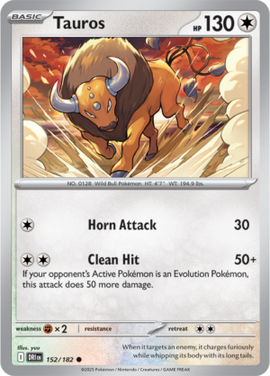 Pokémon TCG Tauros – DRI 152/182 Common Reverse Holofoil – EN