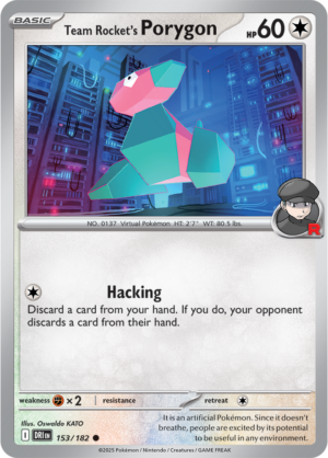 Pokémon TCG Team Rocket's Porygon – DRI 153/182 Common Reverse Holofoil – EN