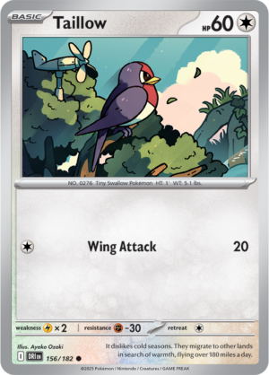 Pokémon TCG Taillow – DRI 156/182 Common Reverse Holofoil – EN