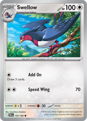 Pokémon TCG Swellow – DRI 157/182 Common Reverse Holofoil – EN