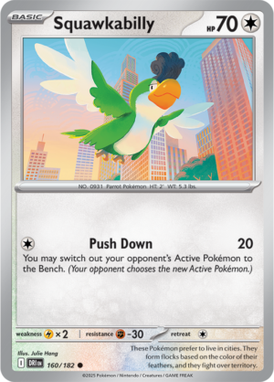 Pokémon TCG Squawkabilly – DRI 160/182 Common Reverse Holofoil – EN