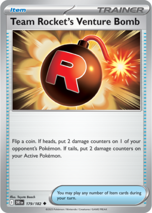 Pokémon TCG Team Rocket's Venture Bomb – DRI 179/182 Uncommon Reverse Holofoil – EN