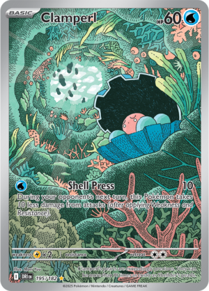 Pokémon TCG Clamperl – DRI 195/182 Illustration Rare Holo – EN