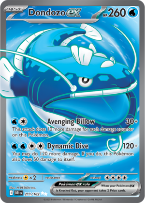 Pokémon TCG Dondozo ex – DRI 211/182 Ultra Rare Holo – EN