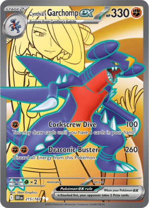 Pokémon TCG Cynthia's Garchomp ex – DRI 215/182 Ultra Rare Holo – EN