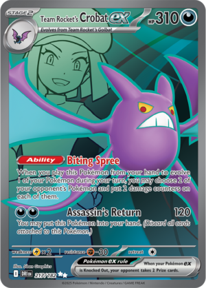 Pokémon TCG Team Rocket's Crobat ex – DRI 217/182 Ultra Rare Holo – EN