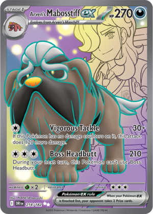 Pokémon TCG Arven's Mabosstiff ex – DRI 218/182 Ultra Rare Holo – EN