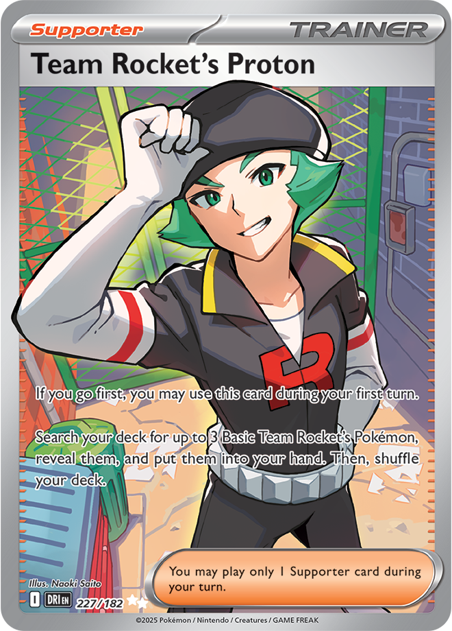 Pokémon TCG Team Rocket's Proton – DRI 227/182 Ultra Rare Holo – EN