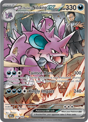 Pokémon TCG Team Rocket's Nidoking ex – DRI 233/182 Special Illustration Rare Holo – EN