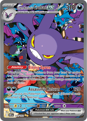Pokémon TCG Team Rocket's Crobat ex – DRI 234/182 Special Illustration Rare Holo – EN