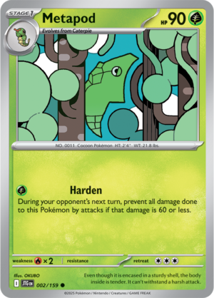 Pokémon TCG Metapod – JTG 002/159 Common Regular – EN