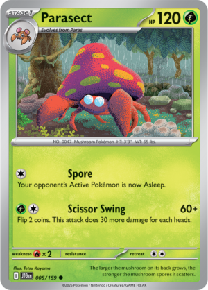 Pokémon TCG Parasect – JTG 005/159 Common Regular – EN