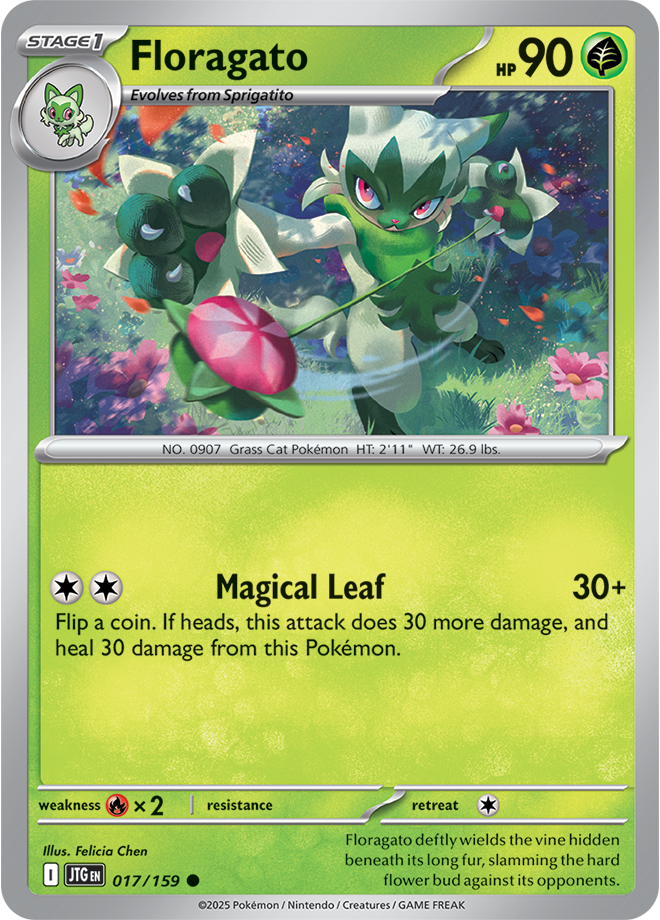 Pokémon TCG Floragato – JTG 017/159 Common Reverse Holofoil – EN