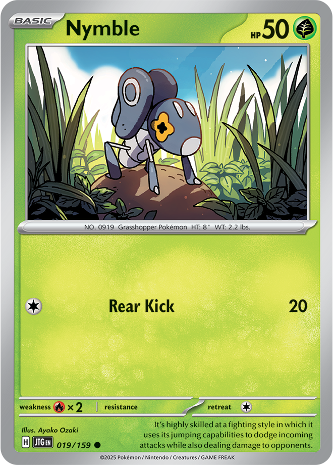 Pokémon TCG Nymble – JTG 019/159 Common Reverse Holofoil – EN