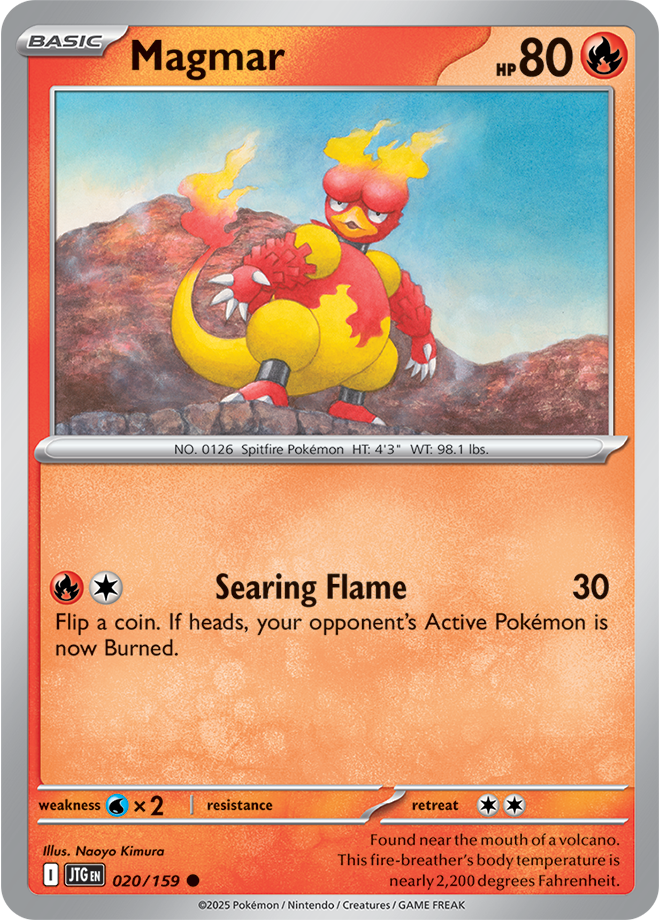 Pokémon TCG Magmar – JTG 020/159 Common Reverse Holofoil – EN