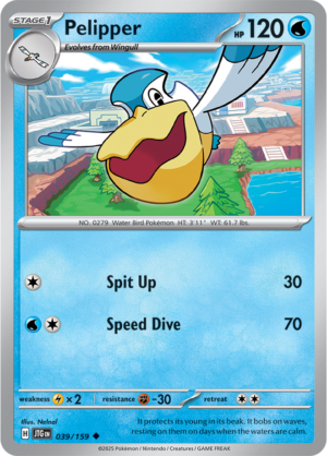 Pokémon TCG Pelipper – JTG 039/159 Uncommon Regular – EN