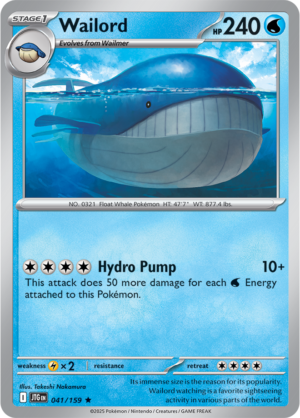 Pokémon TCG Wailord – JTG 041/159 Rare Holo – EN