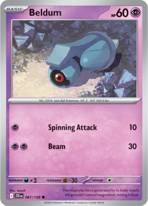 Pokémon TCG Beldum – JTG 061/159 Common Reverse Holofoil – EN