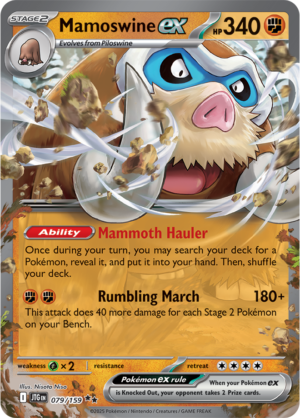 Pokémon TCG Mamoswine ex – JTG 079/159 Double Rare Holo – EN