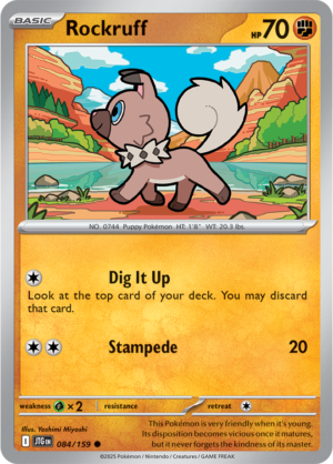 Pokémon TCG Rockruff – JTG 084/159 Common Reverse Holofoil – EN