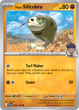 Pokémon TCG Hop's Silicobra – JTG 086/159 Common Reverse Holofoil – EN