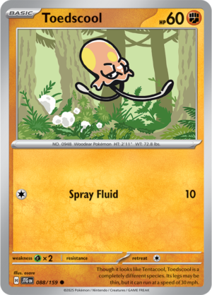 Pokémon TCG Toedscool – JTG 088/159 Common Reverse Holofoil – EN