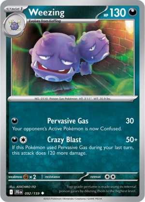 Pokémon TCG Weezing – JTG 092/159 Uncommon Reverse Holofoil – EN